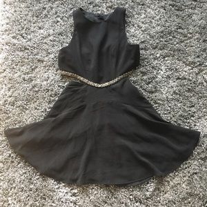 Black open back dress